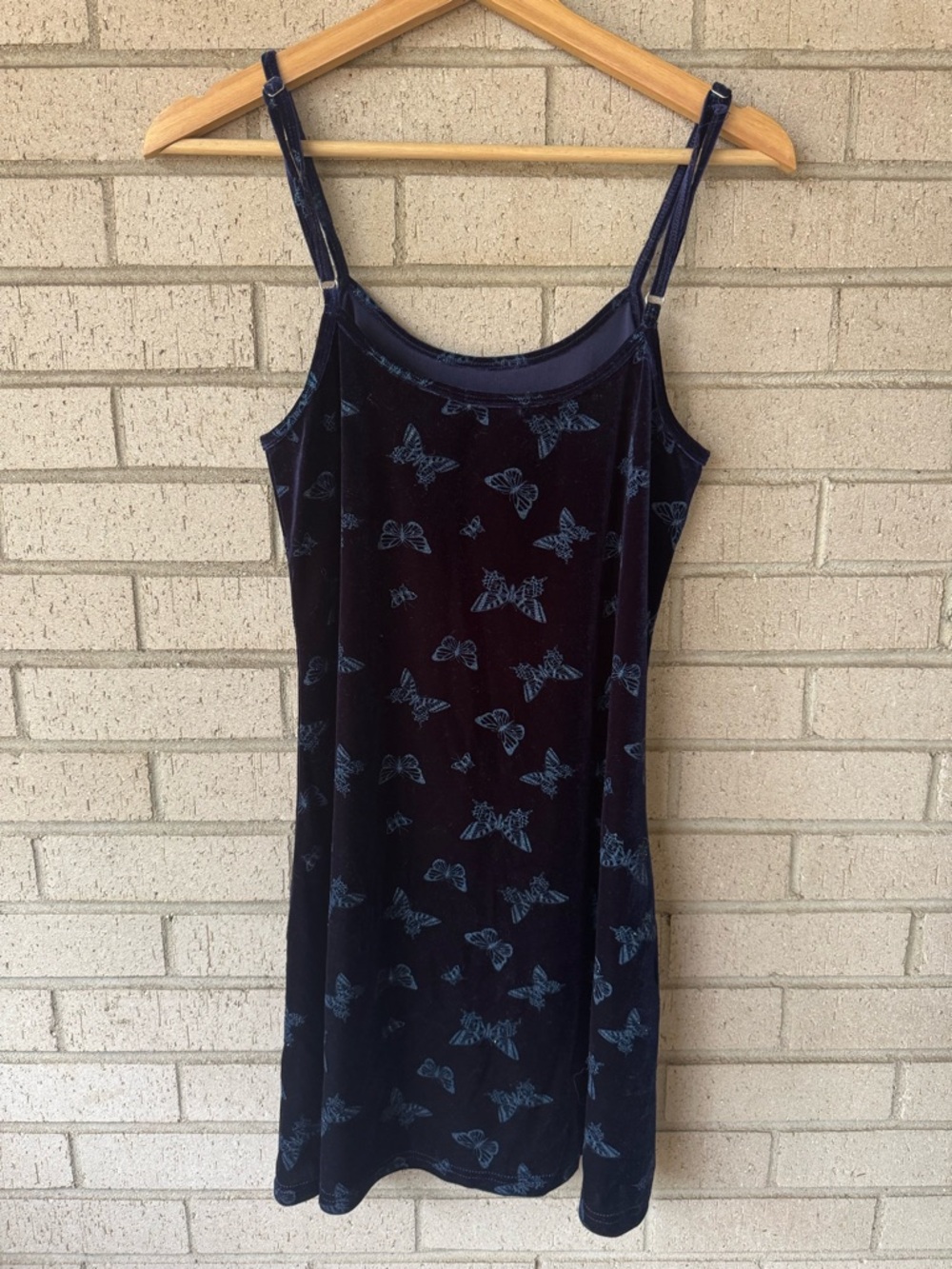 Y2K Delia’s Velvet Butterfly Slip Dress – Indie Sleaze Fairy Grunge Mini Large - Picture 3 of 5